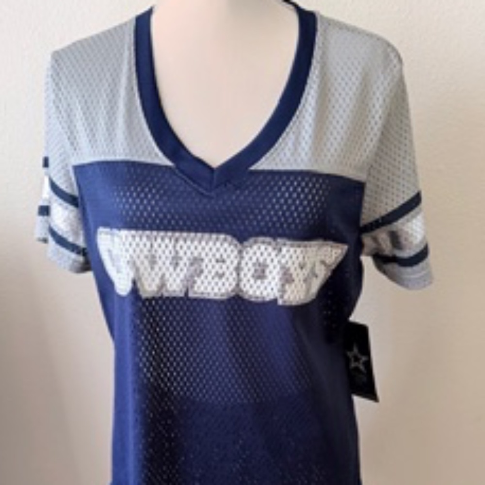 NFL Dallas Cowboys Women's Mesh Sleeve T-Shirt - NWT